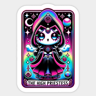 The High Priestess Tarot Card Kawaii Cute Pastel Goth Sticker